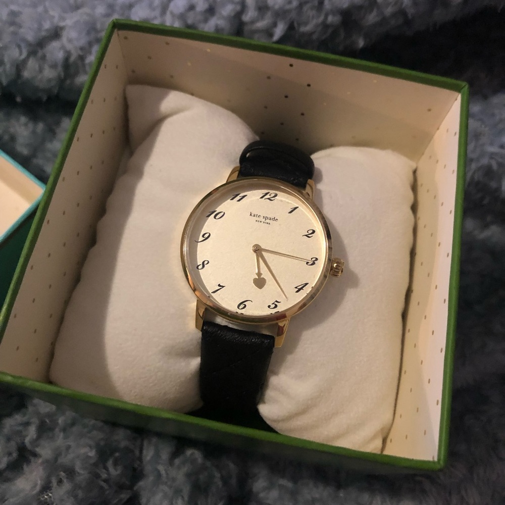 Kate Spade Black Leather Watch NWT